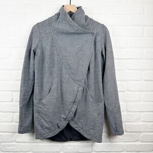 lululemon Thats a Wrap Snap Closure jacket Heathered Snow Slub Coal Gray Size 6